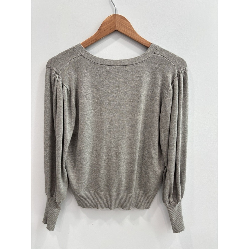 Marled Gray Cardigan Sweater Women's L Button Front Long Sleeve Soft Girl Preppy - Picture 3 of 10